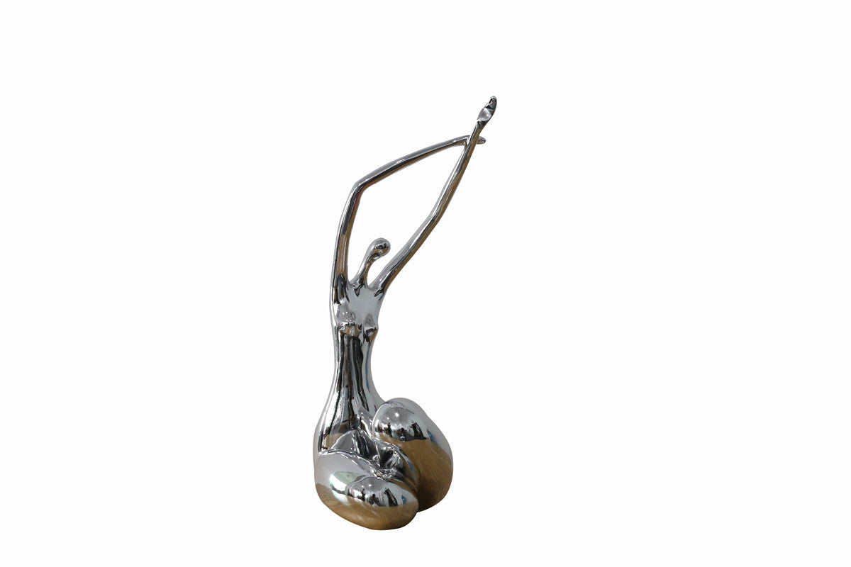 24" Silver Polyresin Sculpture