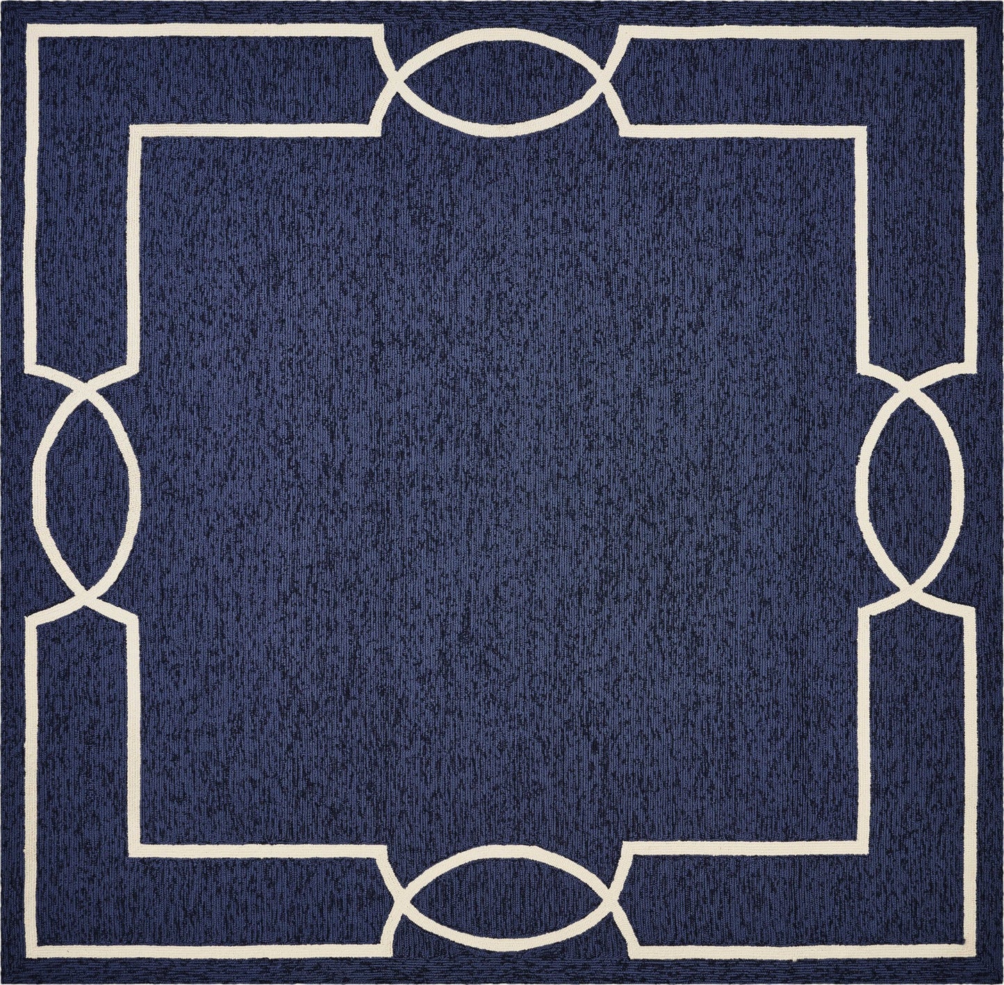 7' Square Uv Treated Polypropylene Ocean Area Rug