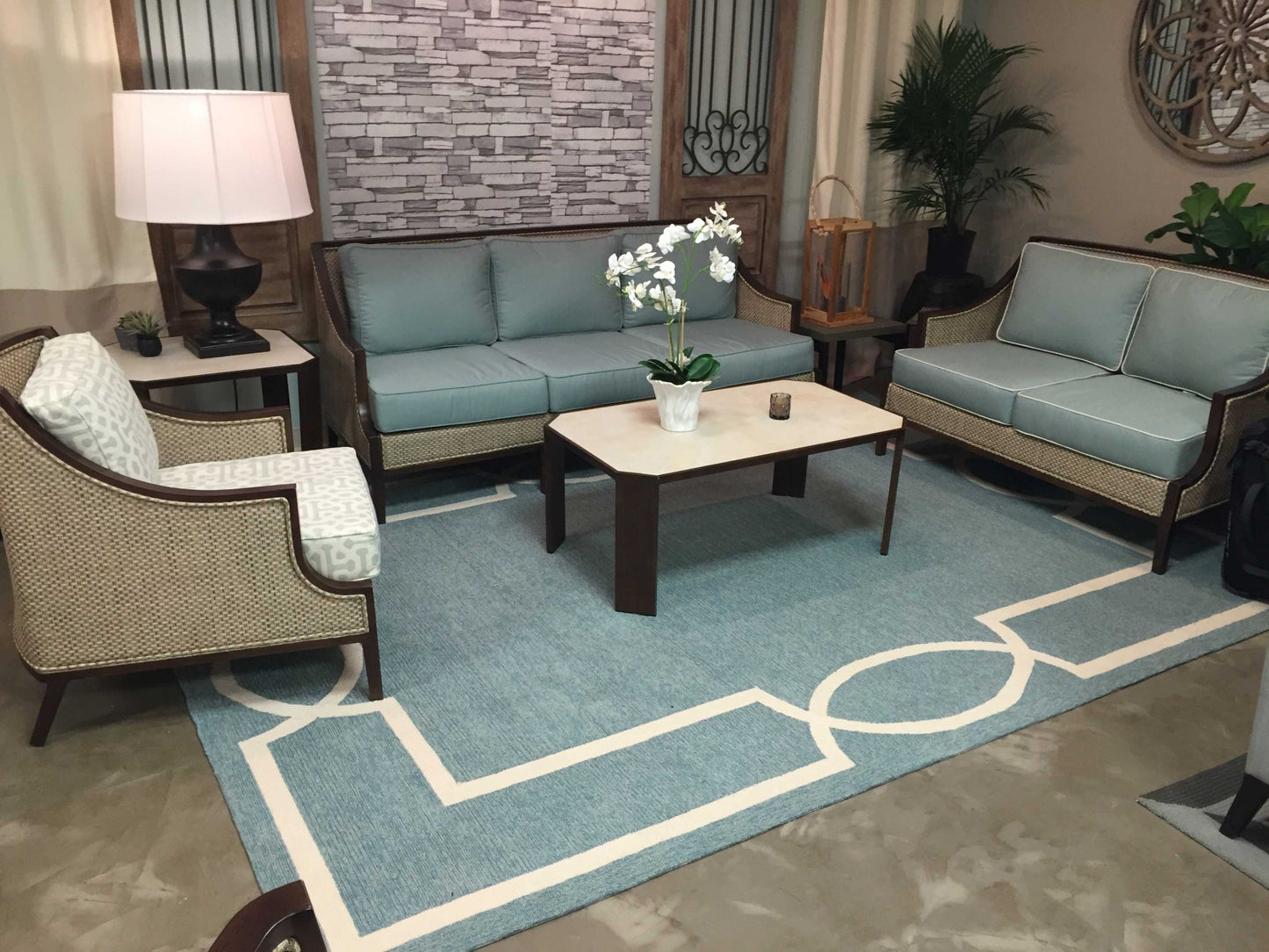 7' Square Uv Treated Polypropylene Spa Area Rug