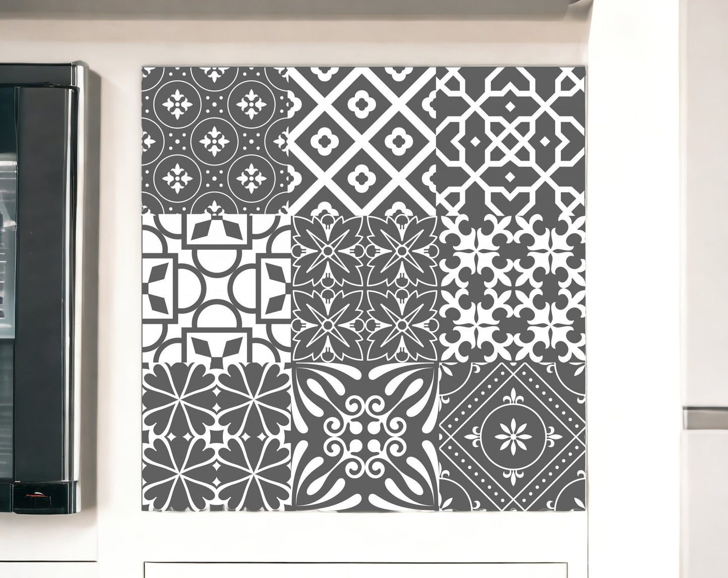 4" X 4" Gray And White Mosaic Peel And Stick Removable Tiles