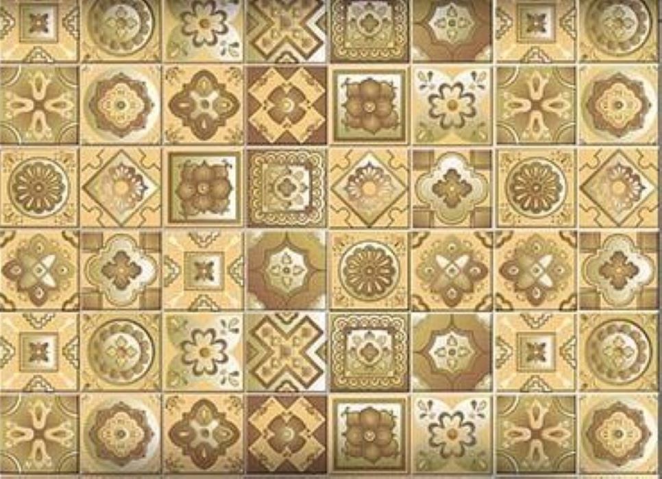 4" X 4" Vintage Beige And White Peel And Stick Removable Tiles
