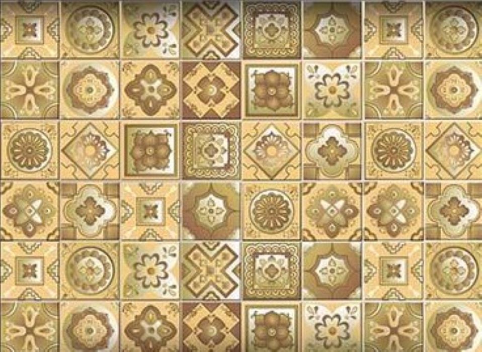 4" X 4" Vintage Beige And White Peel And Stick Removable Tiles