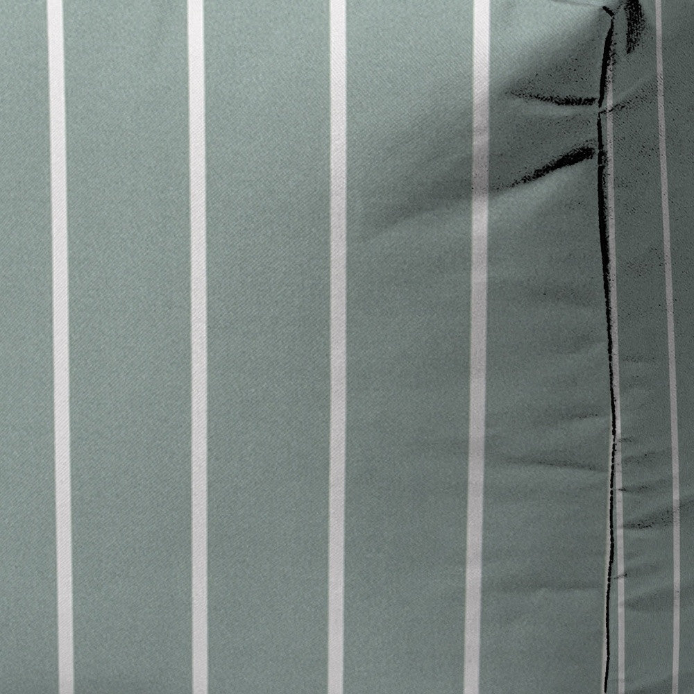17" Gray Polyester Cube Striped Indoor Outdoor Pouf Ottoman