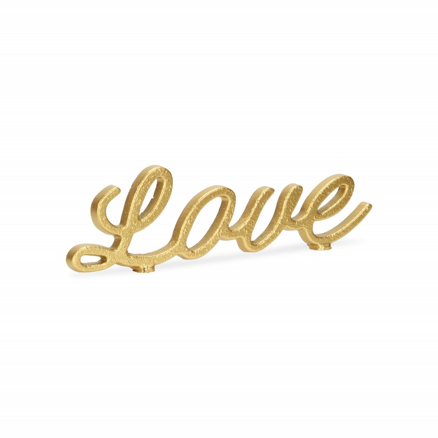 3" Gold Cast Iron Love Hand Painted Sculpture
