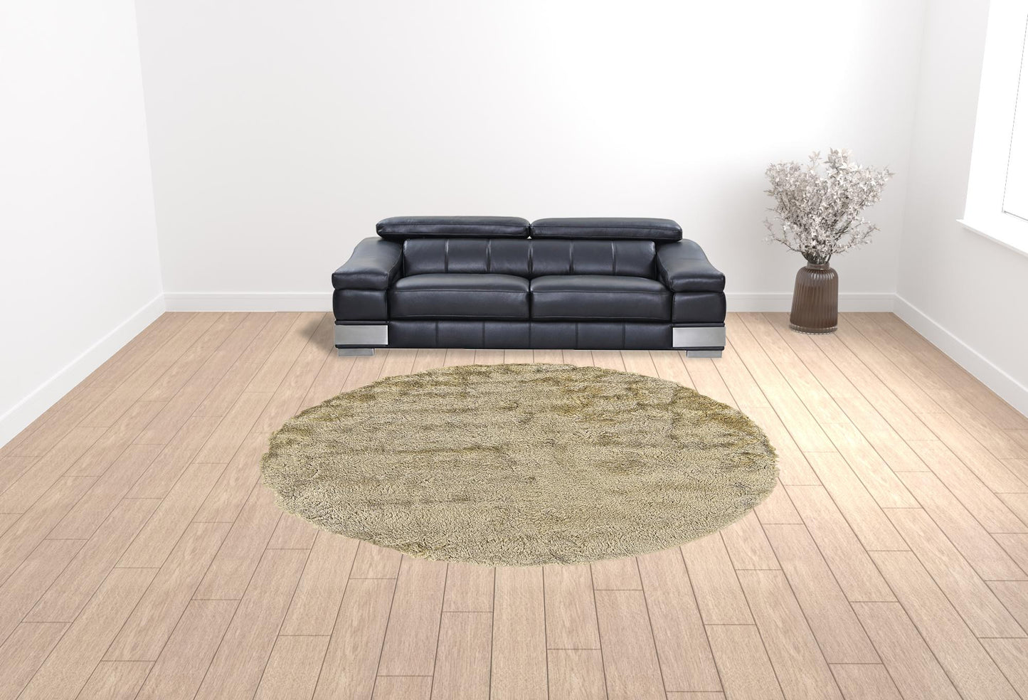 2' X 3' Black Shag Tufted Handmade Area Rug