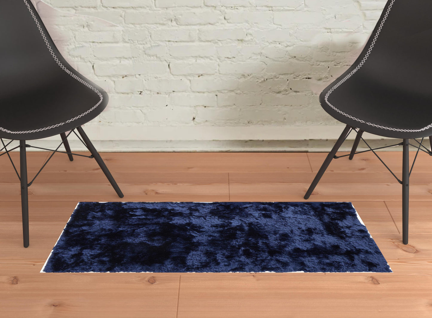 2' X 3' Black Shag Tufted Handmade Area Rug