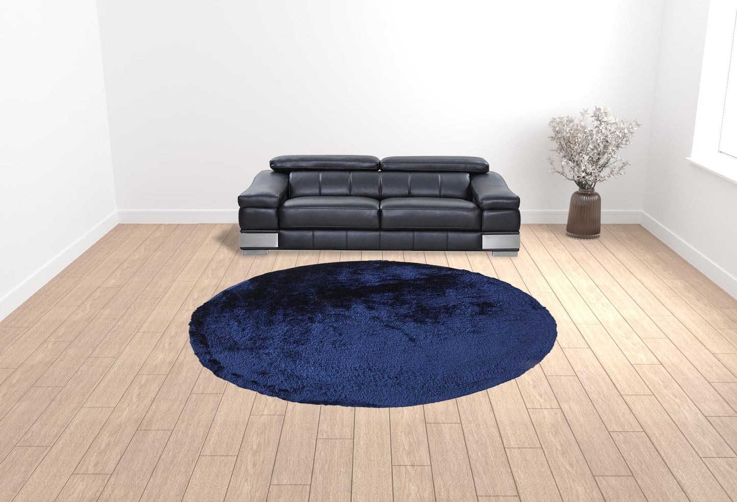 2' X 3' Black Shag Tufted Handmade Area Rug