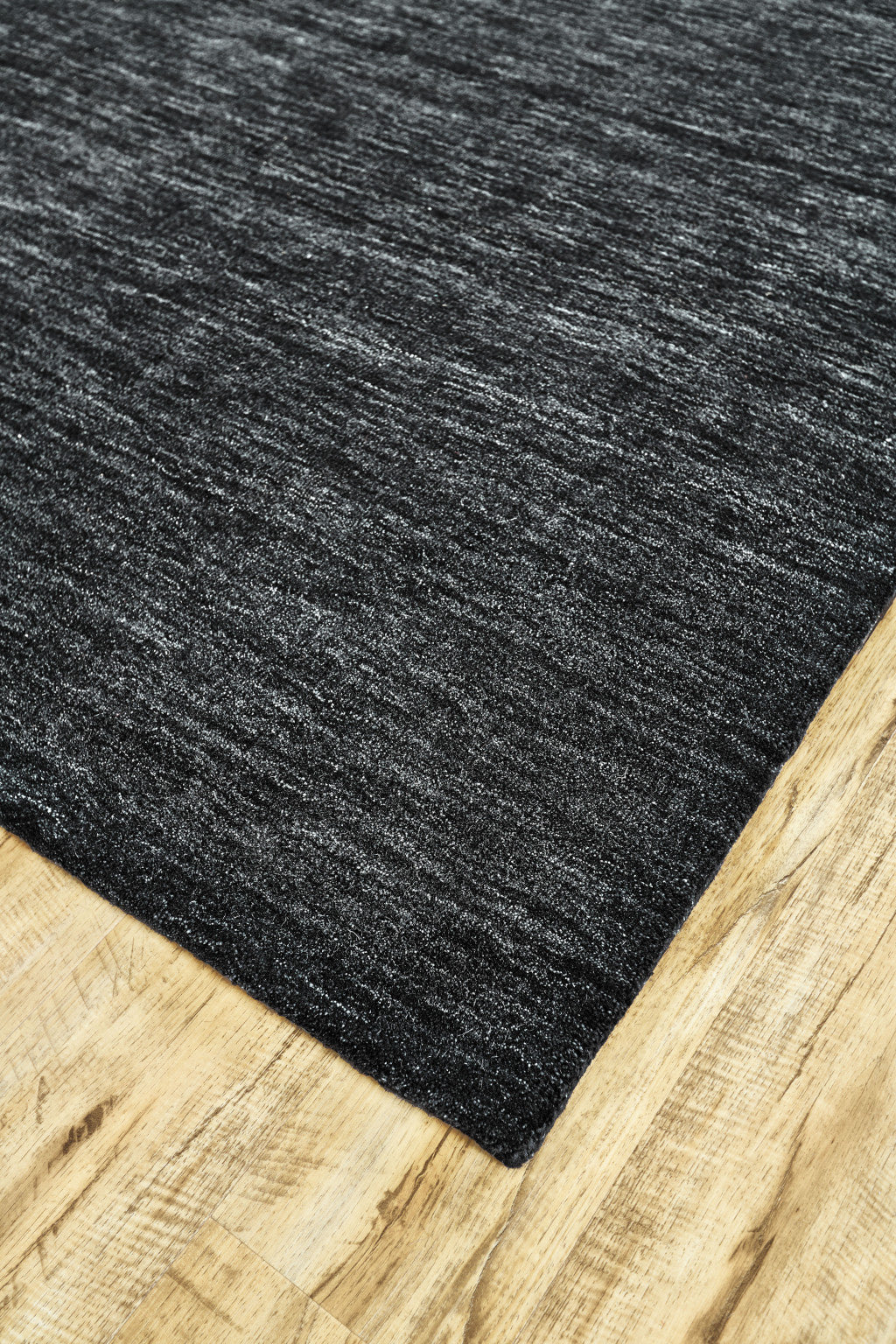 8' X 11' Blue Wool Hand Woven Stain Resistant Area Rug