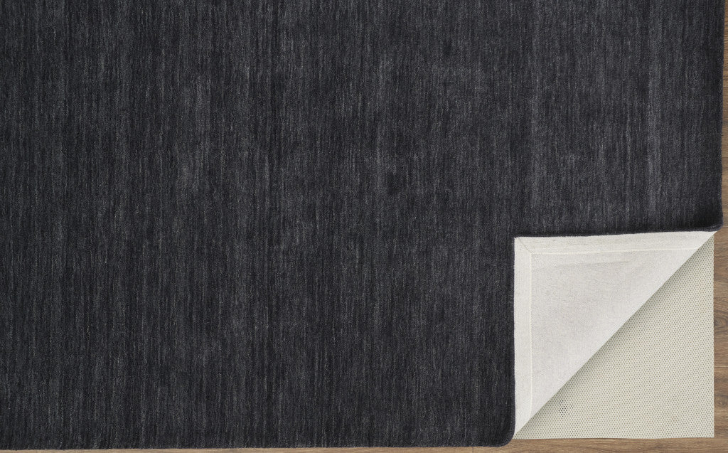 8' X 11' Blue Wool Hand Woven Stain Resistant Area Rug