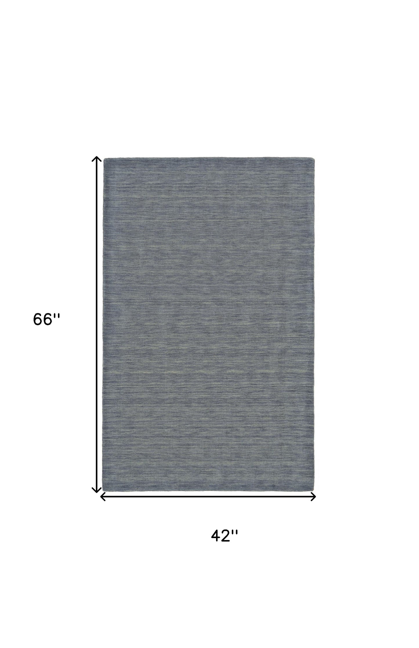 8' X 11' Blue Wool Hand Woven Stain Resistant Area Rug