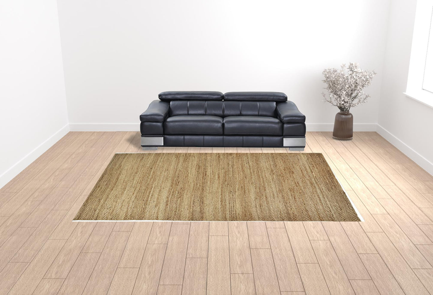 8' X 11' Tan And Gray Hand Woven Area Rug