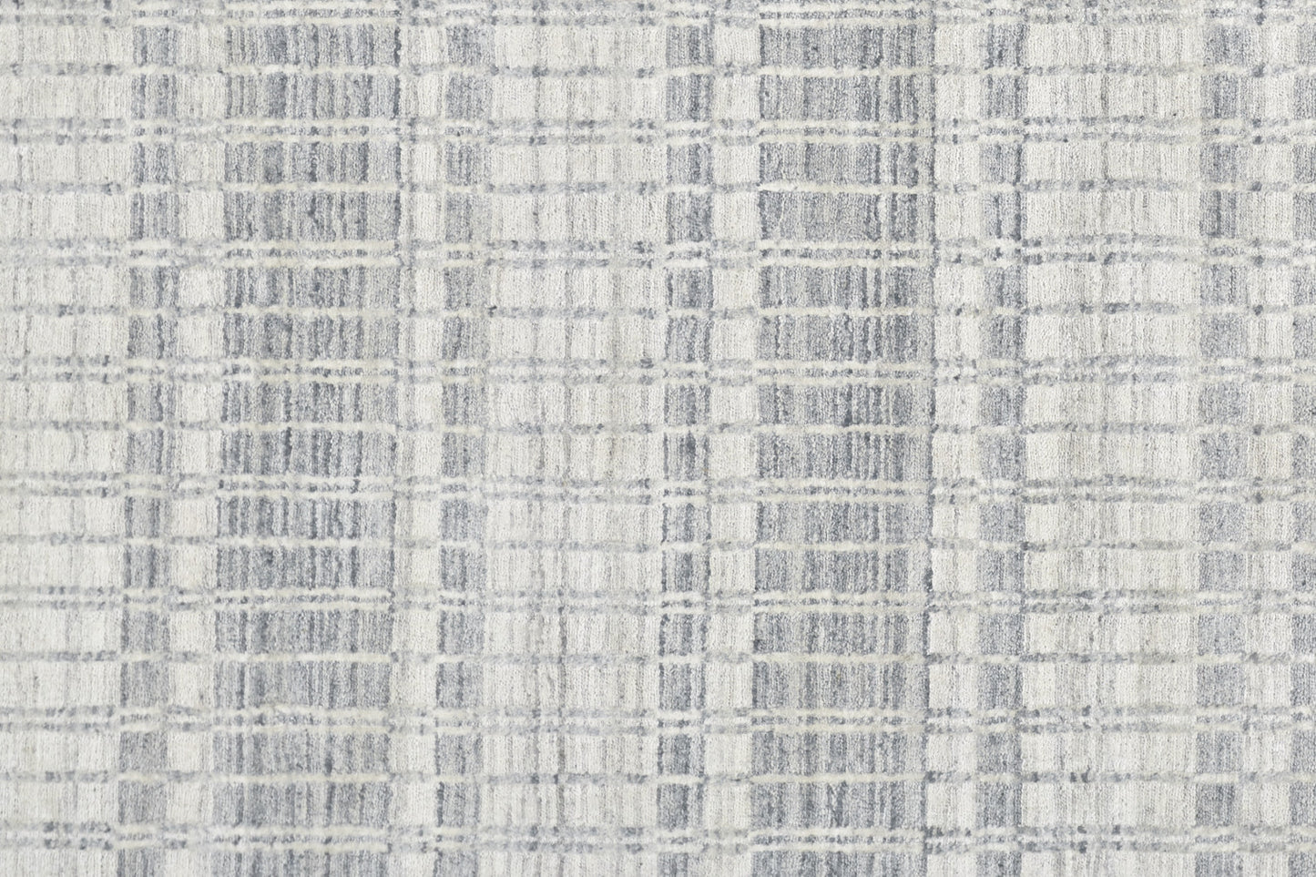 9' X 13' Blue Gray And Ivory Striped Hand Woven Area Rug
