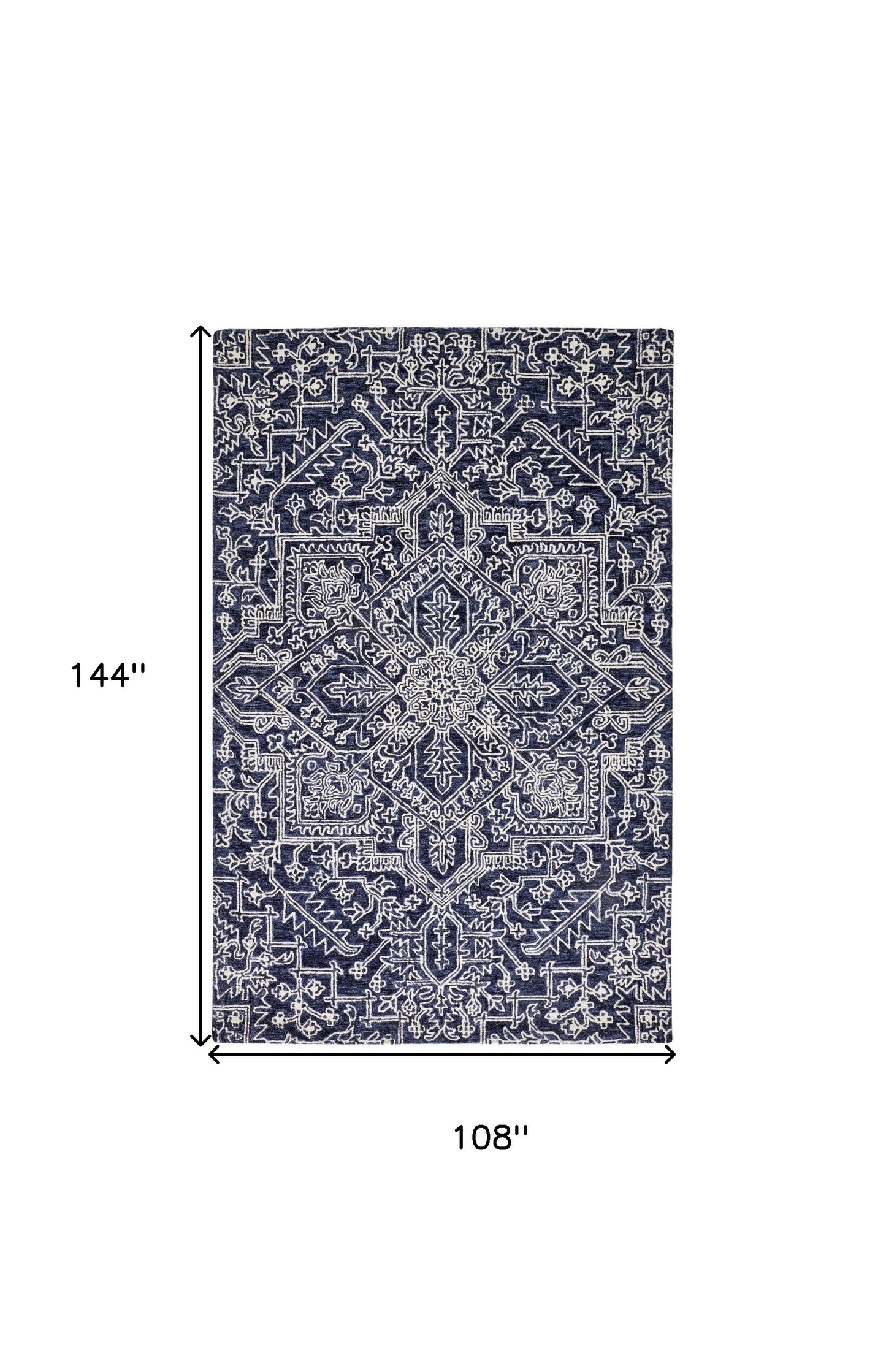 5' X 8' Ivory And Brown Wool Floral Tufted Handmade Stain Resistant Area Rug