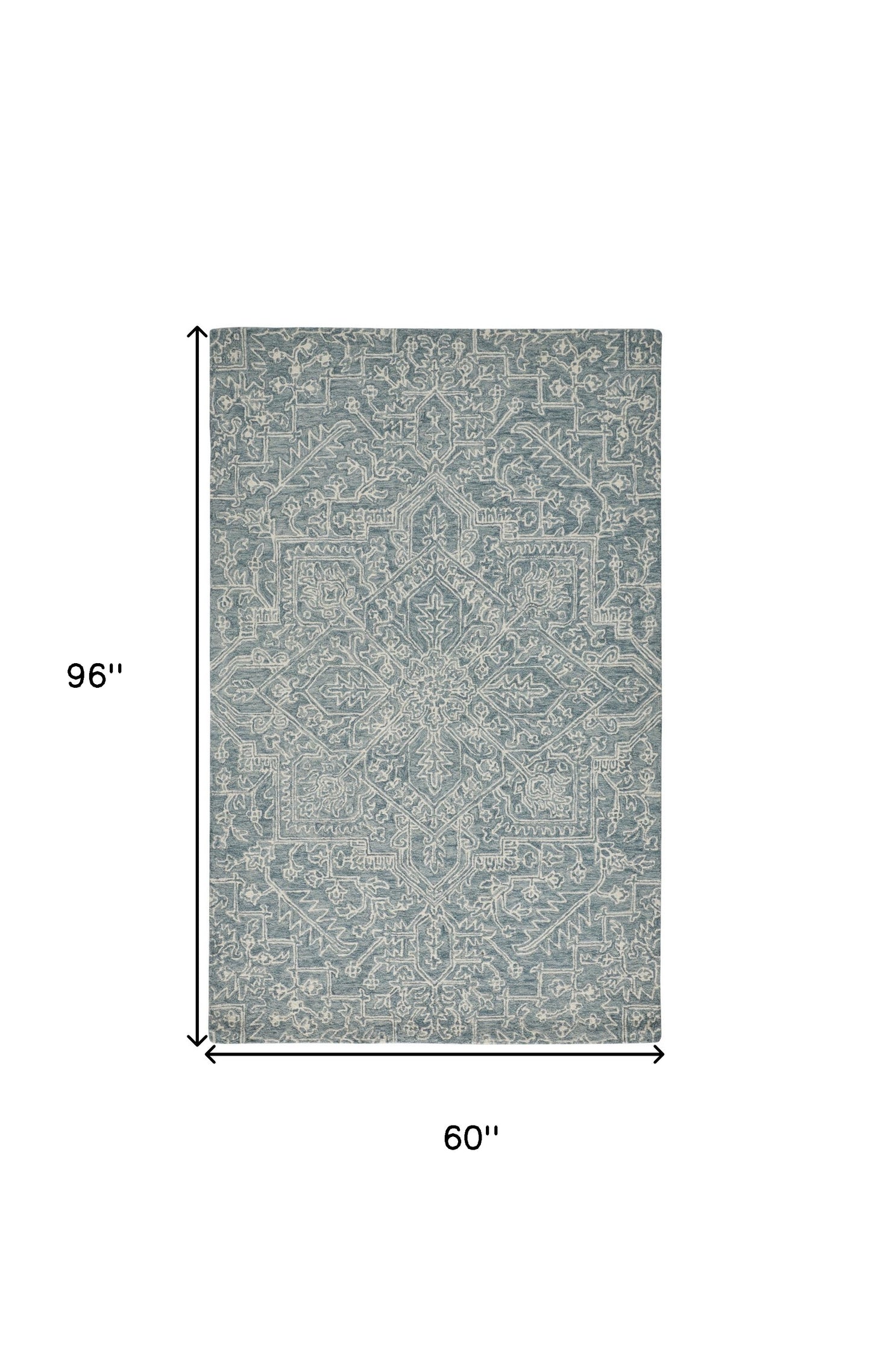 5' X 8' Ivory And Brown Wool Floral Tufted Handmade Stain Resistant Area Rug