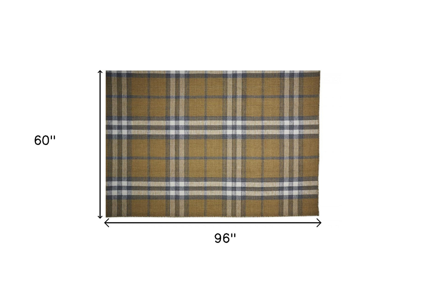 5' X 8' Ivory Blue And Black Abstract Hand Woven Stain Resistant Area Rug