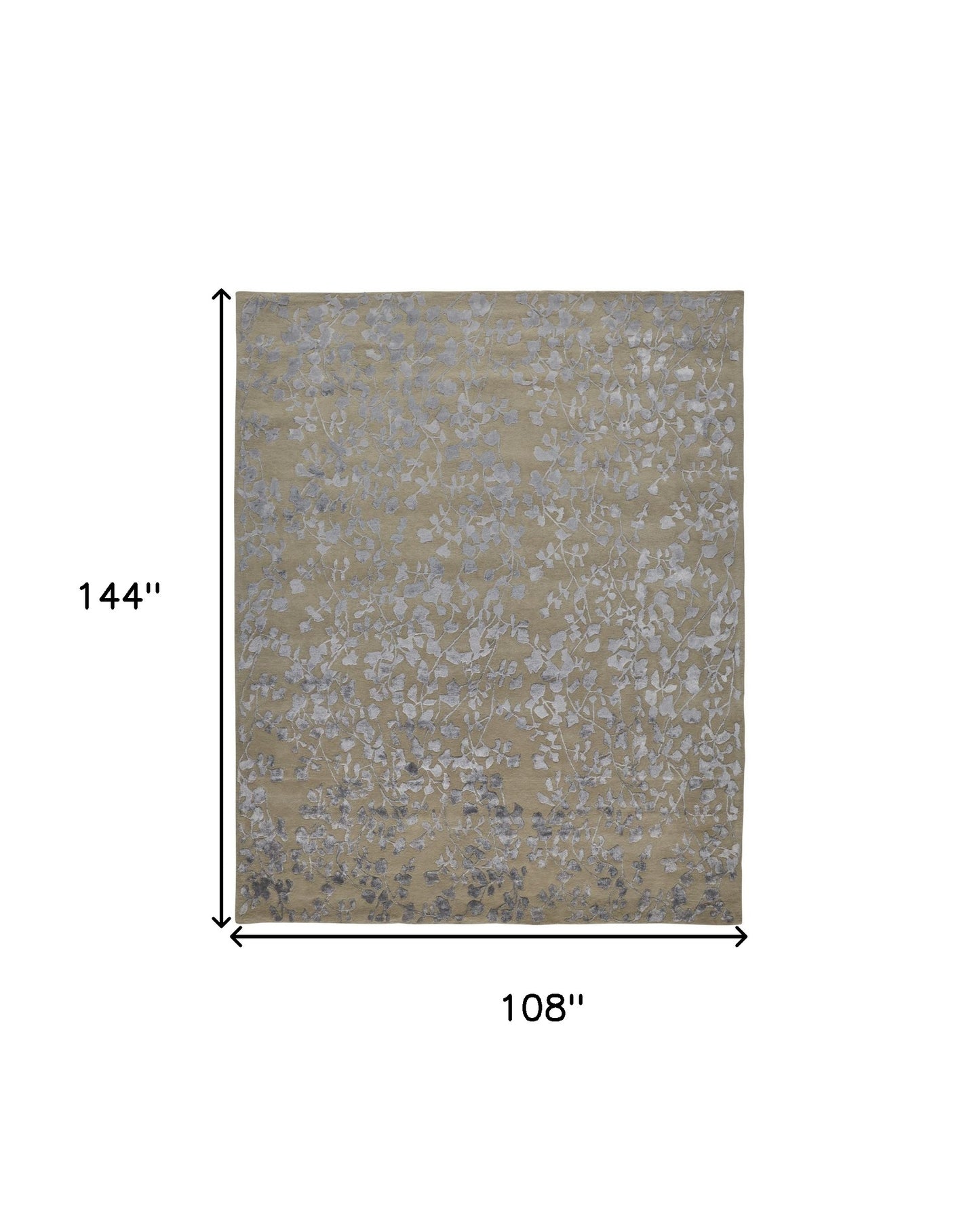 2' X 3' Ivory Tan And Gold Wool Floral Tufted Handmade Area Rug