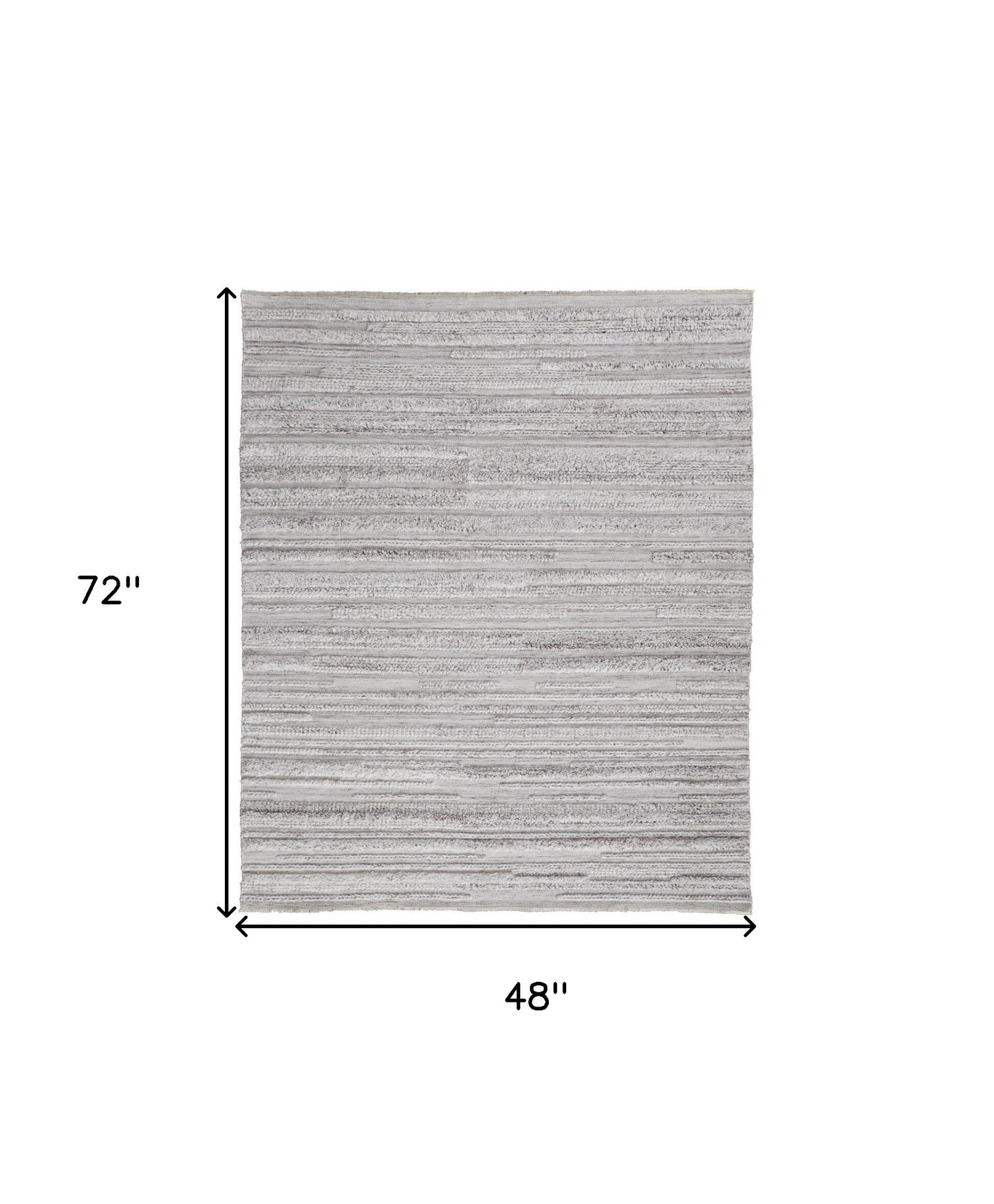 10' X 14' Gray Silver And Ivory Striped Hand Woven Stain Resistant Area Rug