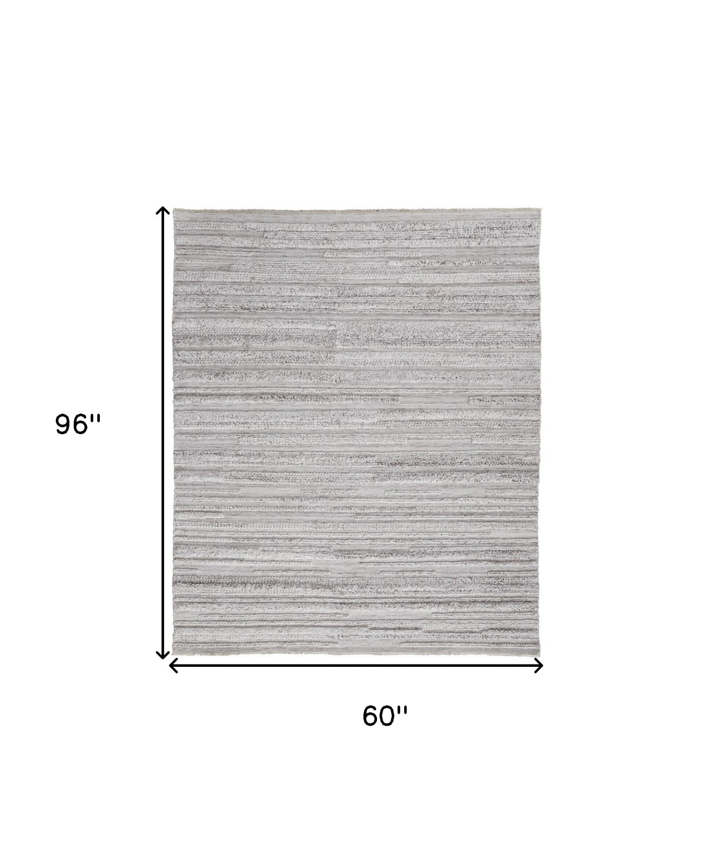 10' X 14' Gray Silver And Ivory Striped Hand Woven Stain Resistant Area Rug
