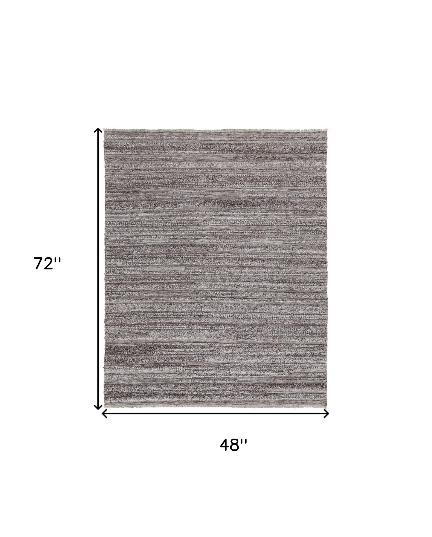 10' X 14' Gray Silver And Ivory Striped Hand Woven Stain Resistant Area Rug