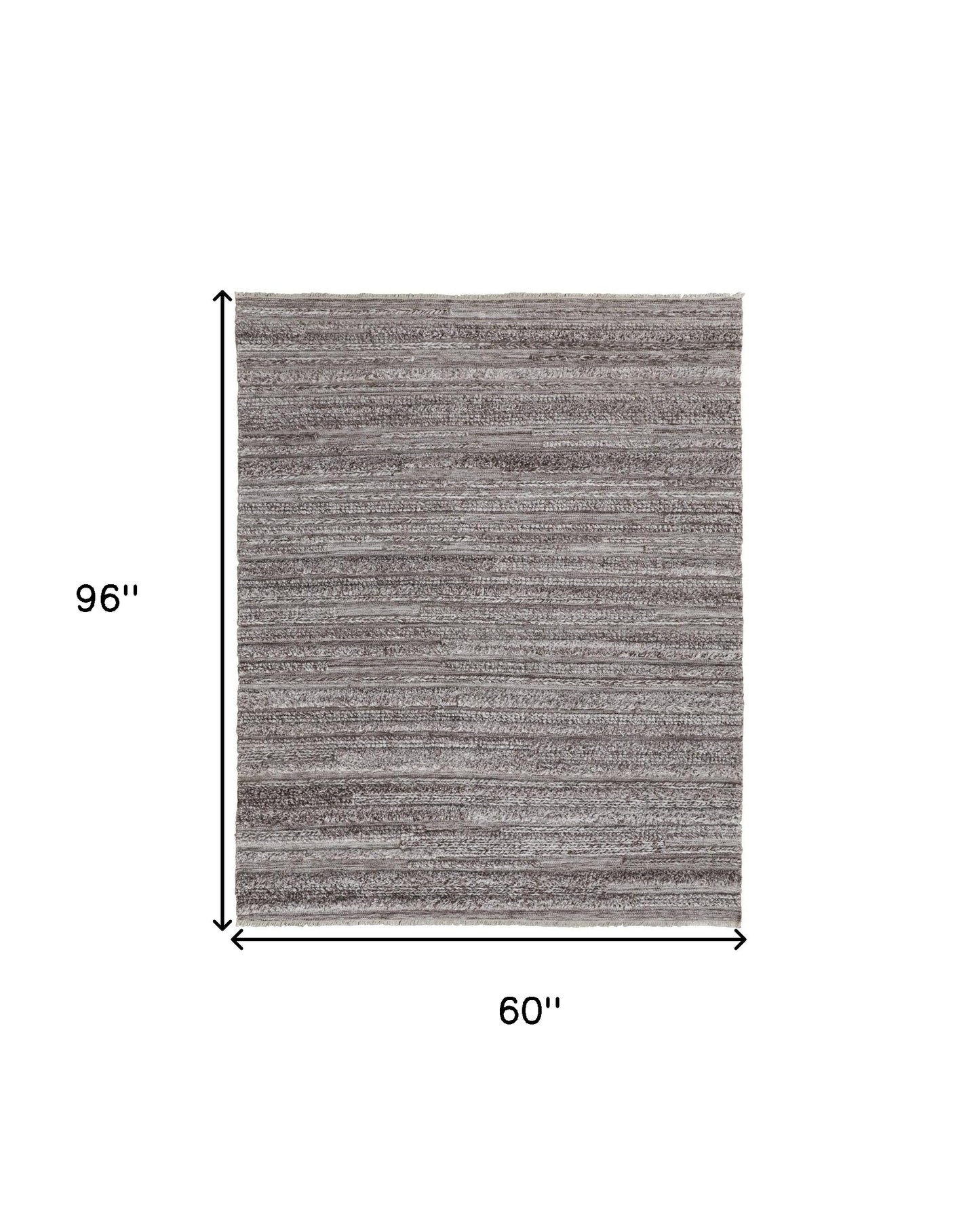 10' X 14' Gray Silver And Ivory Striped Hand Woven Stain Resistant Area Rug