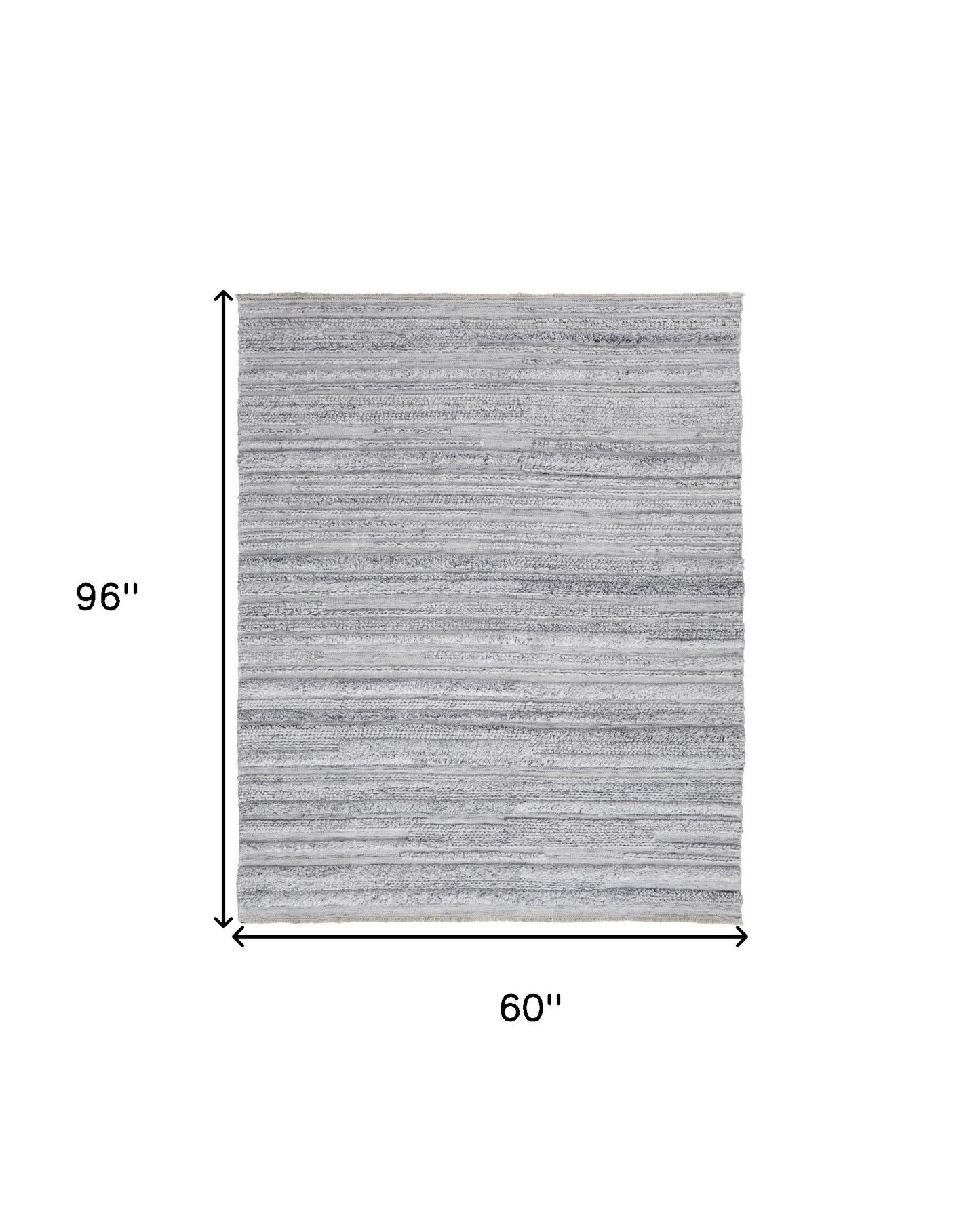 10' X 14' Gray Silver And Ivory Striped Hand Woven Stain Resistant Area Rug