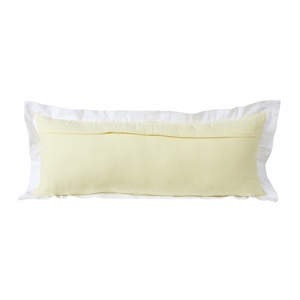 20" X 20" White And Black 100% Cotton Geometric Zippered Pillow
