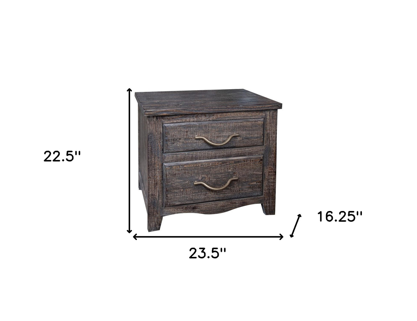 23" Brown Two Drawer Nightstand