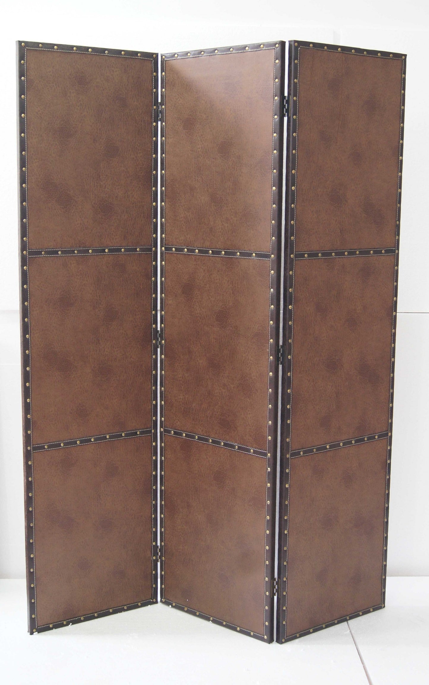 63 X 84 Brown Wood Glass Screen