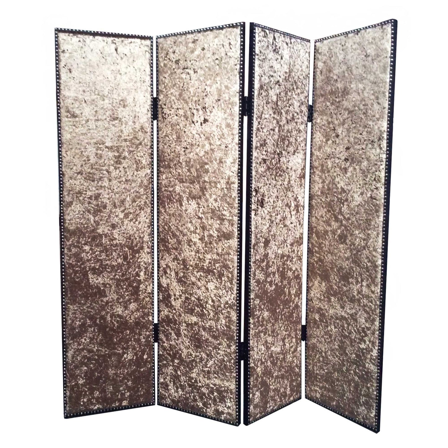 84 X 84 Tan Wood & Fabric Screen