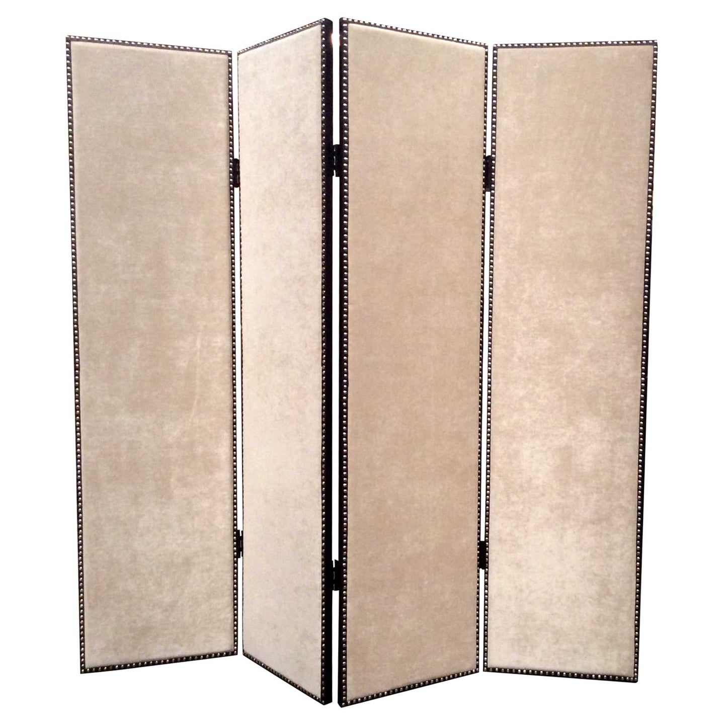 84 X 84 Tan Wood & Fabric Screen