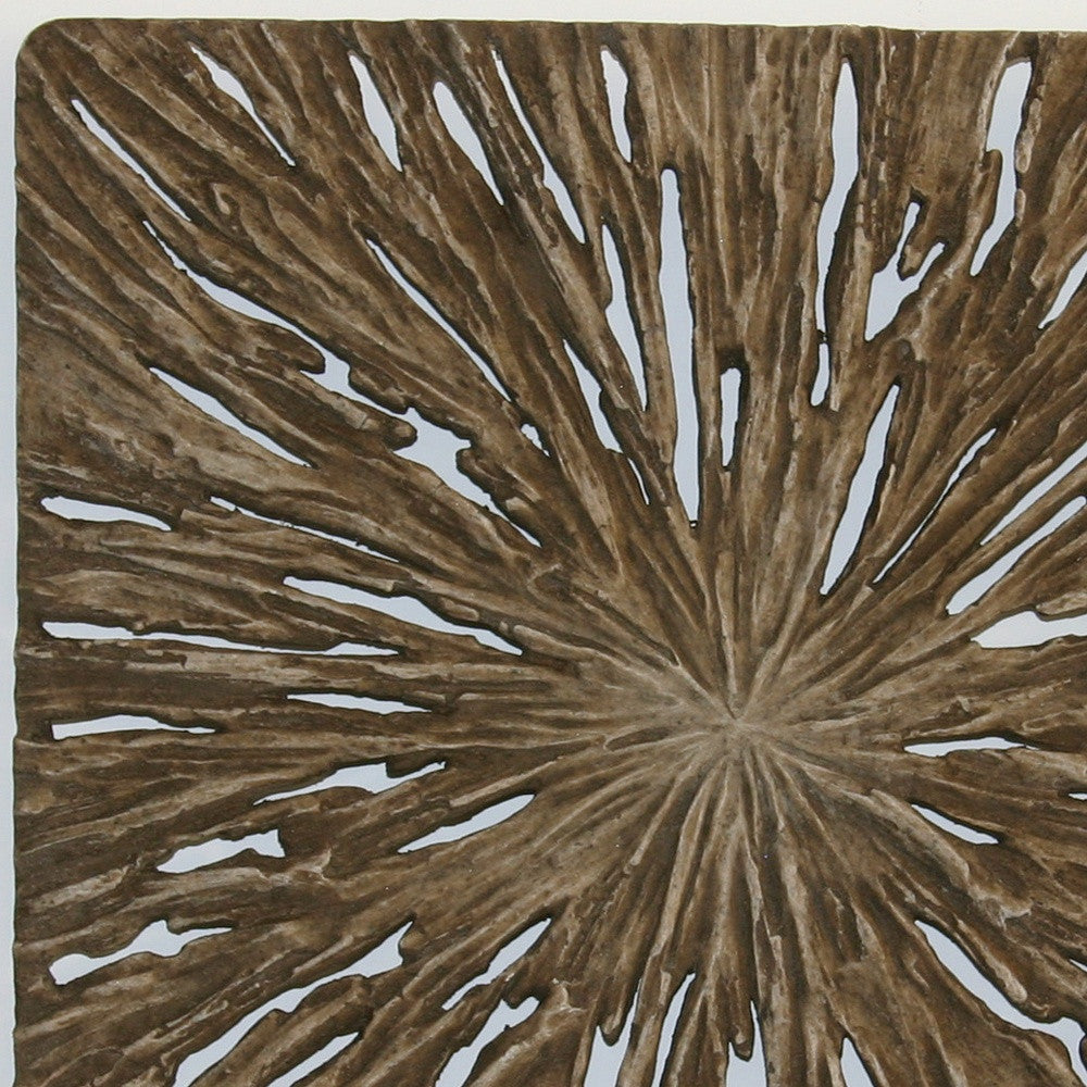 19" X 19" X 2" Brown Square Rotten Wood Wall Decor