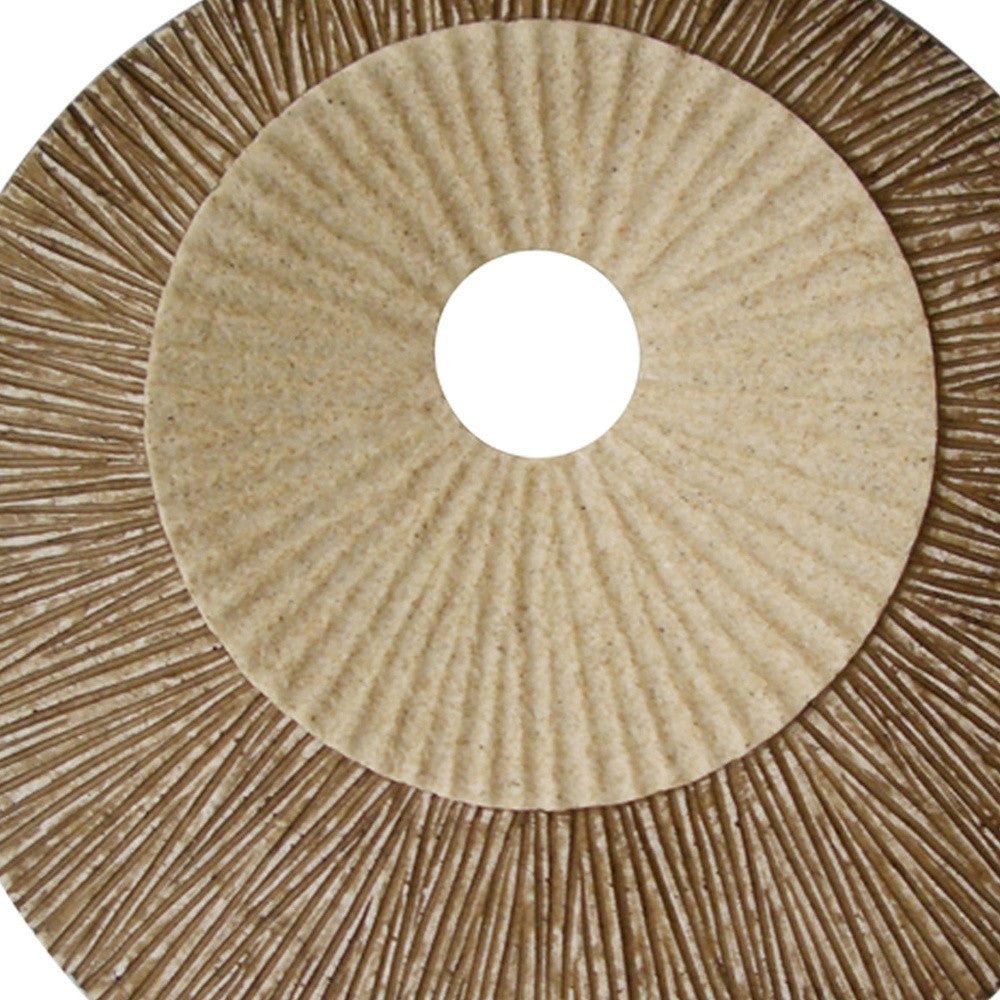 27" X 27"X 3" Brown Round Double Layer Ribbed Wall Plaque