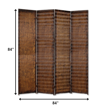 84" X 84" Brown Wood Screen