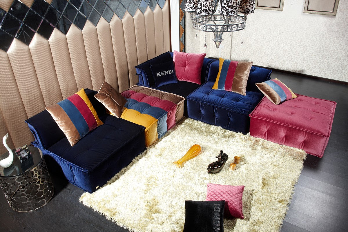 28" Wood Foam And Fabric Sectional Sofa