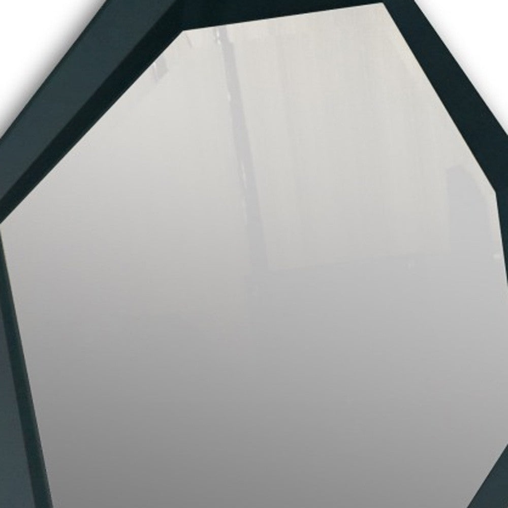 47" Black Crocodile Lacquer Mirror