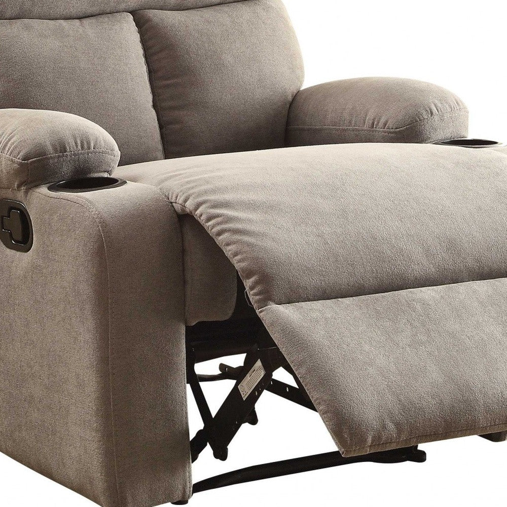 32" X 37" X 39" Blue Linen Fabric Recliner