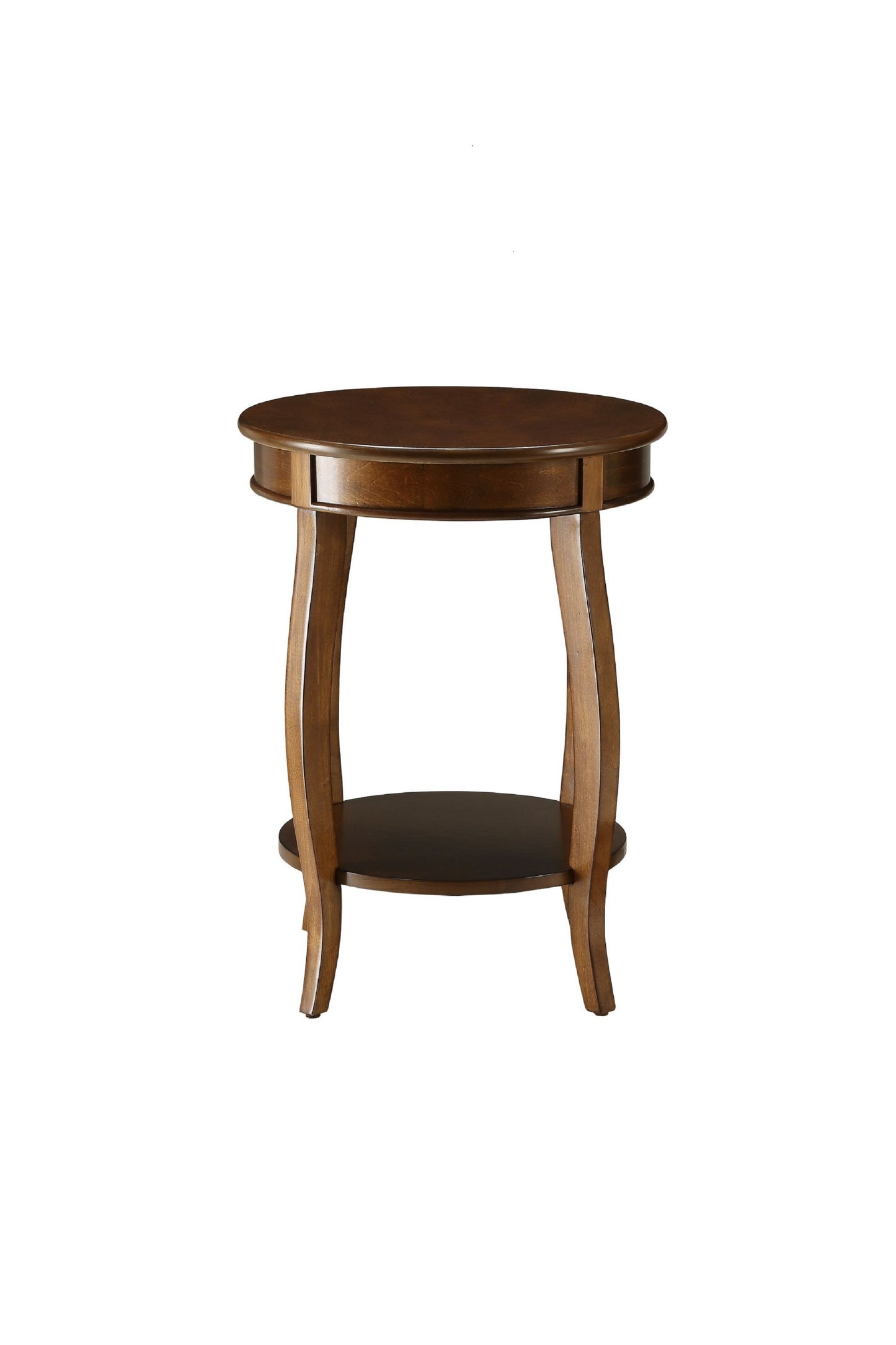 Walnut Round Wooden Side Table