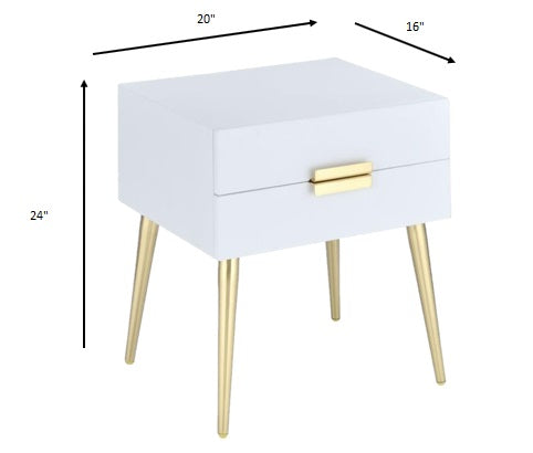 24" Gold And Black End Table