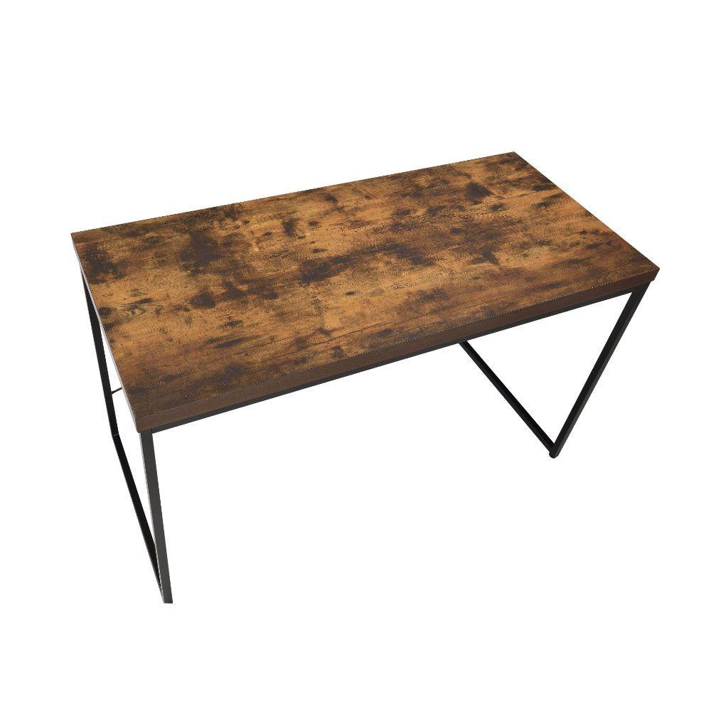 47" Brown And Black Oak Wood Computer Desk