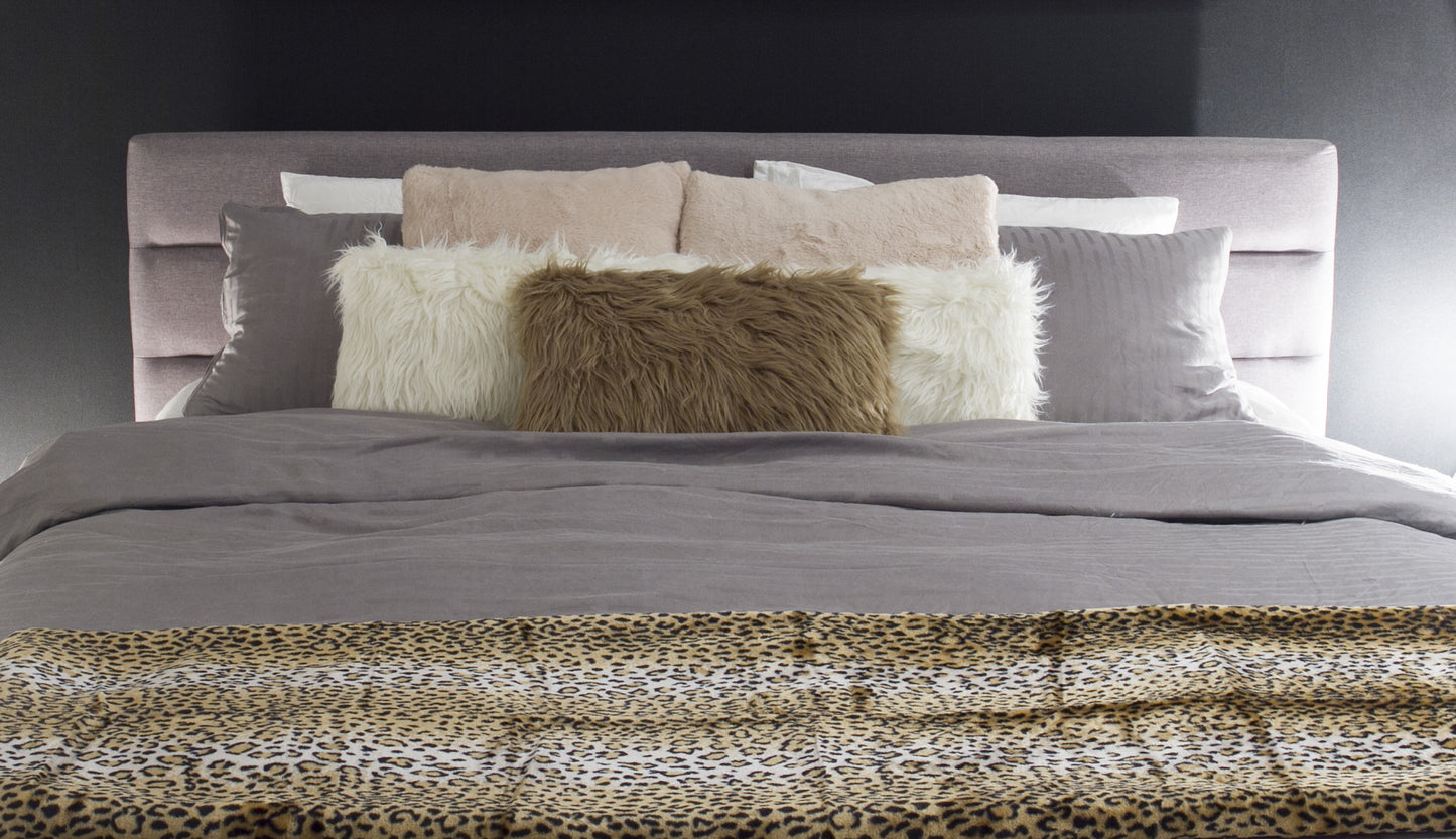 Ivory Faux Fur Plush Throw