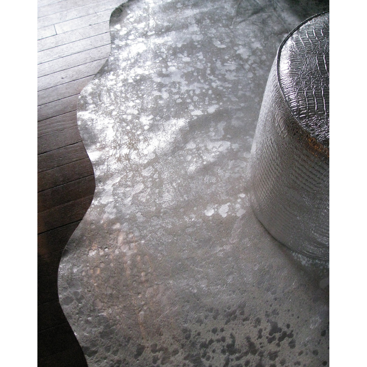 6' X 7' Natural And Gold Genuine Cowhide Area Rug