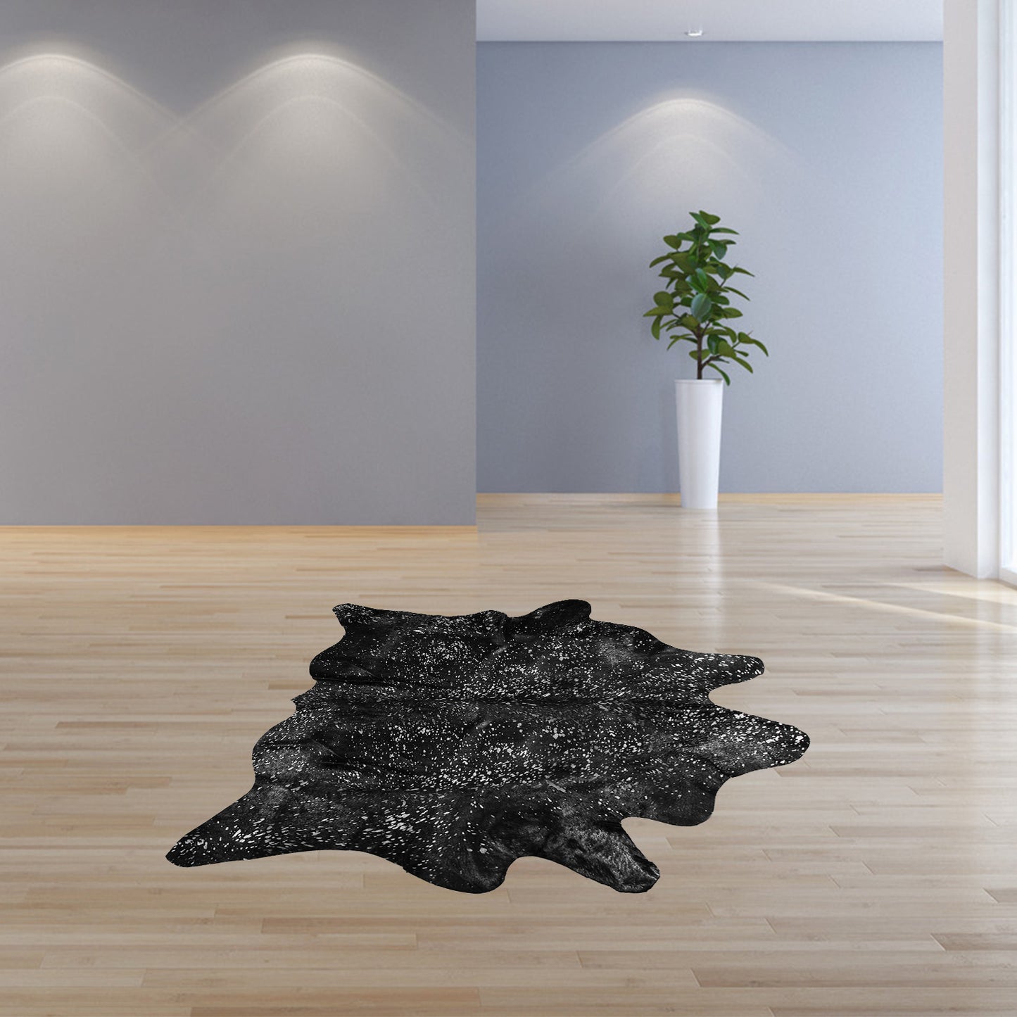 6' X 7' Natural And Gold Genuine Cowhide Area Rug
