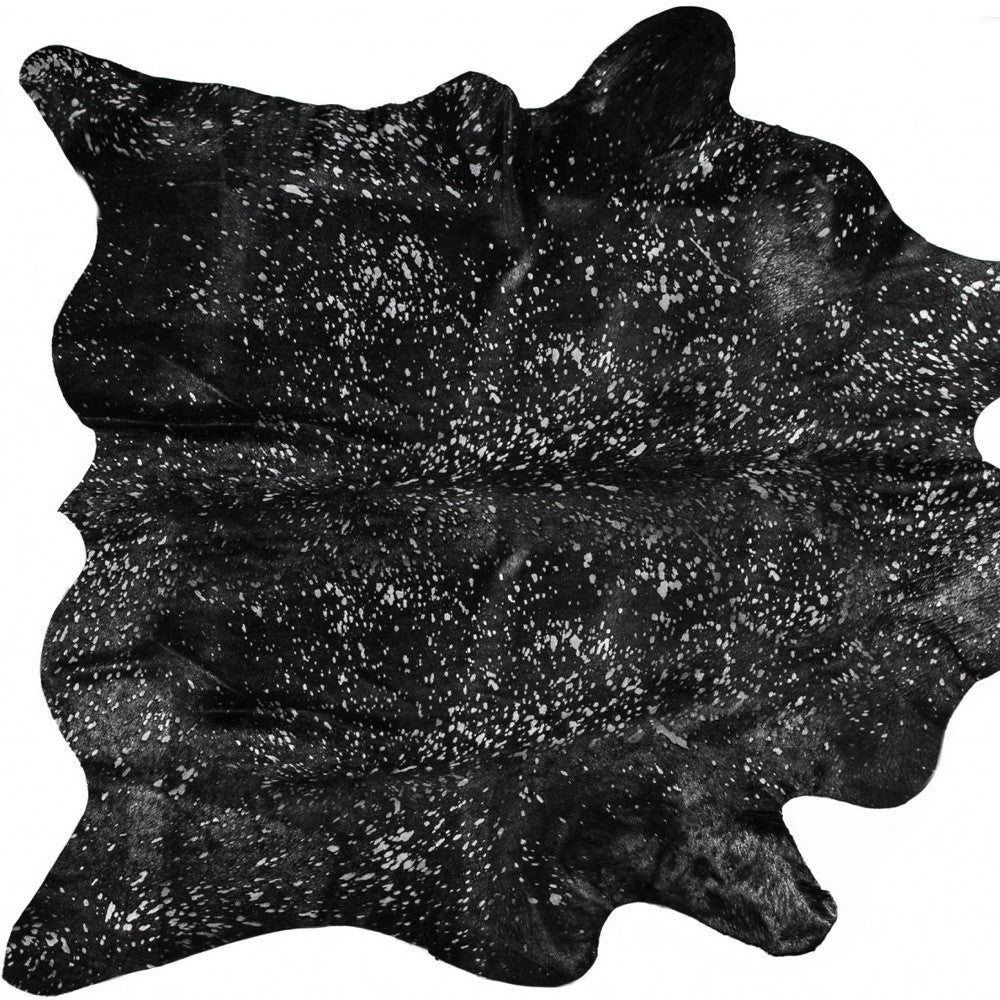 6' X 7' Natural And Gold Genuine Cowhide Area Rug
