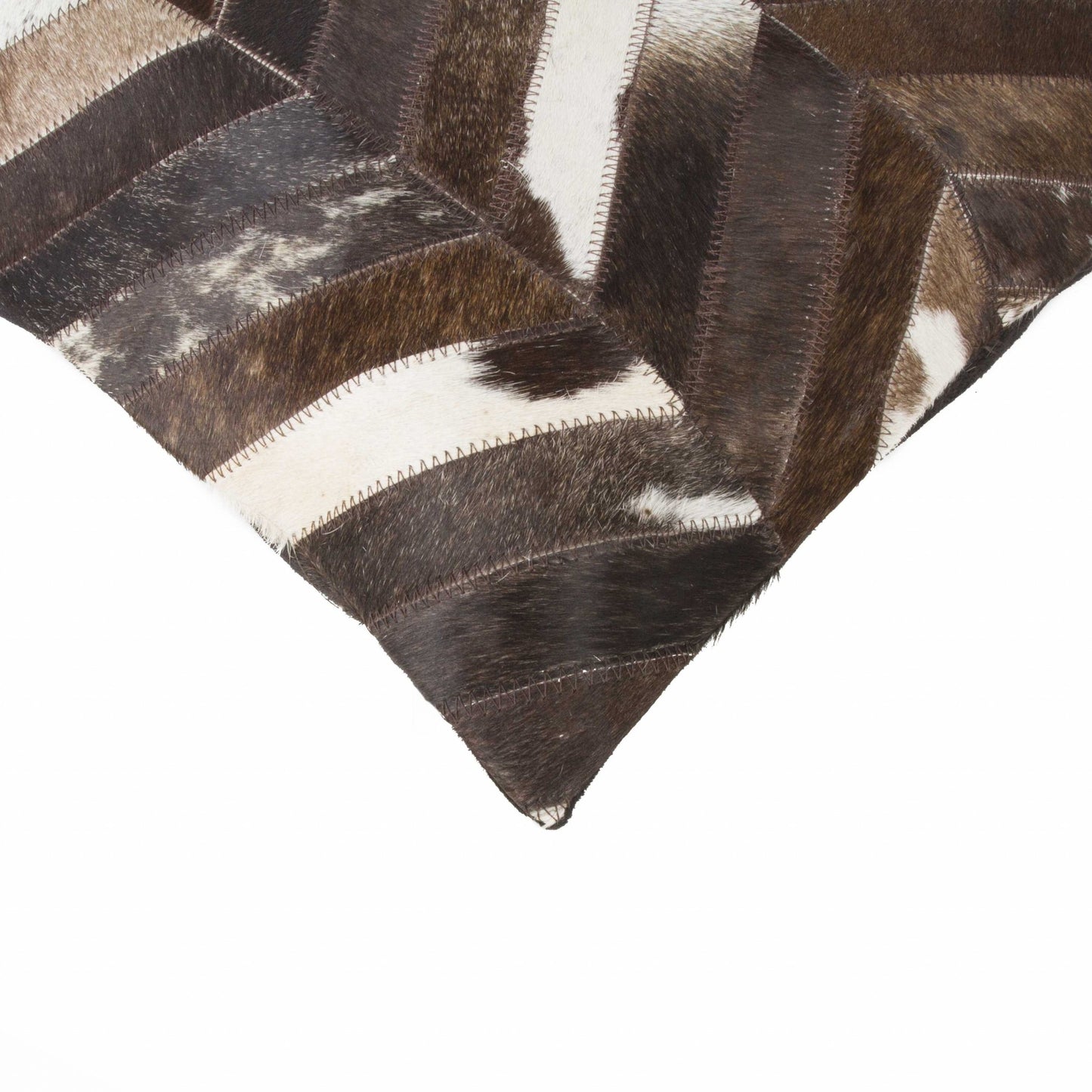 18 X 18 Brown Chevron Cowhide Throw Pillow