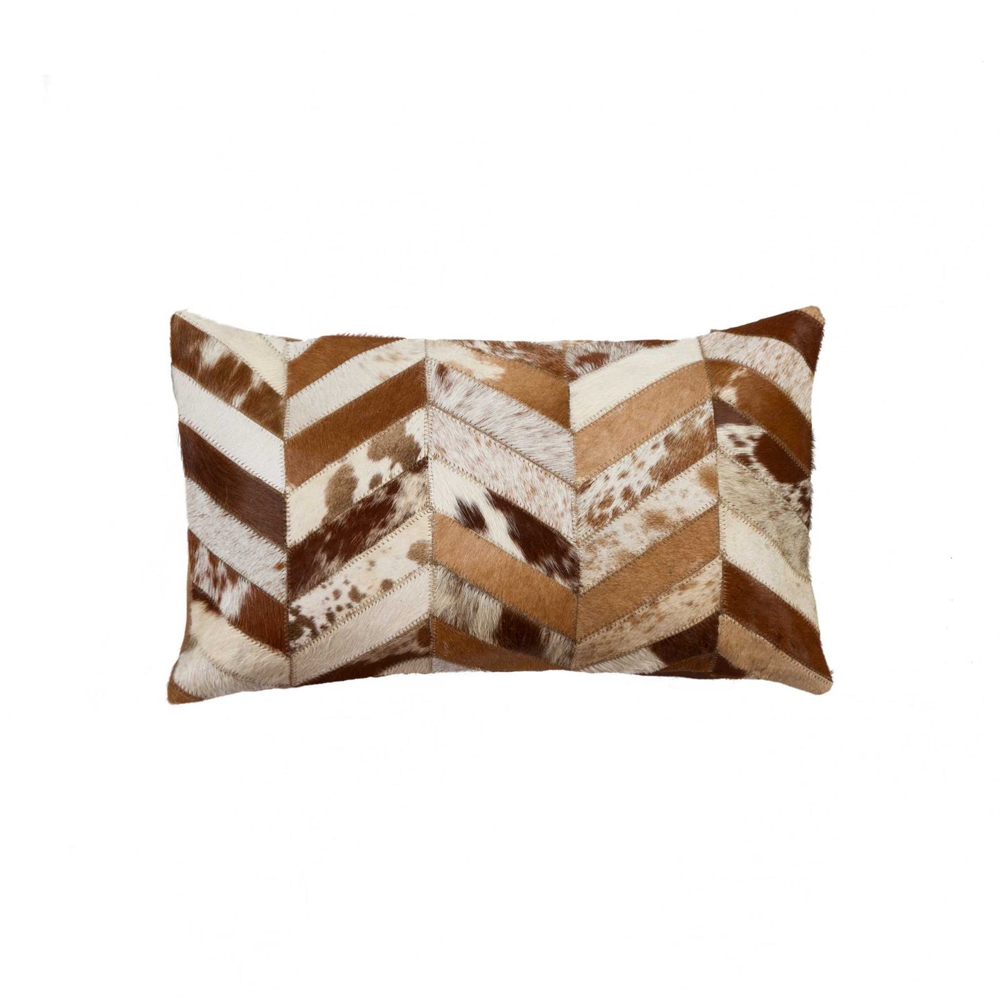 12 X 20 Gray Chevron Cowhide Throw Pillow