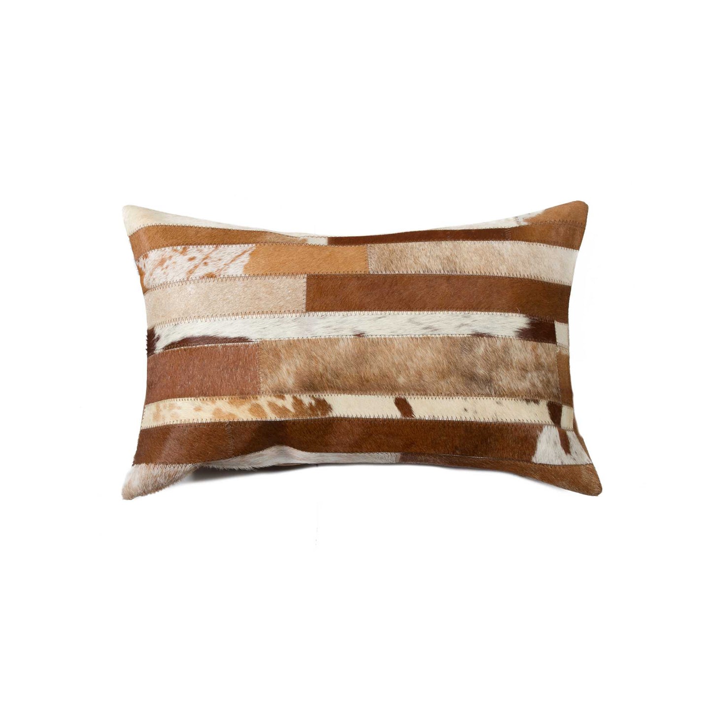 12" X 20" Off White Cowhide Pillow