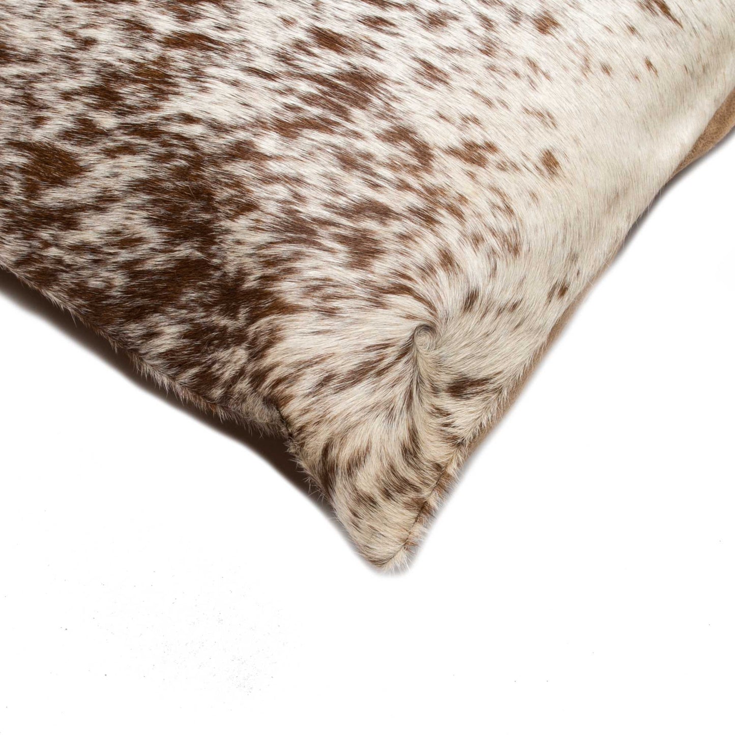 Set of Two 18" X 18" Brown and White Animal Print Cowhide Zippered Pillow