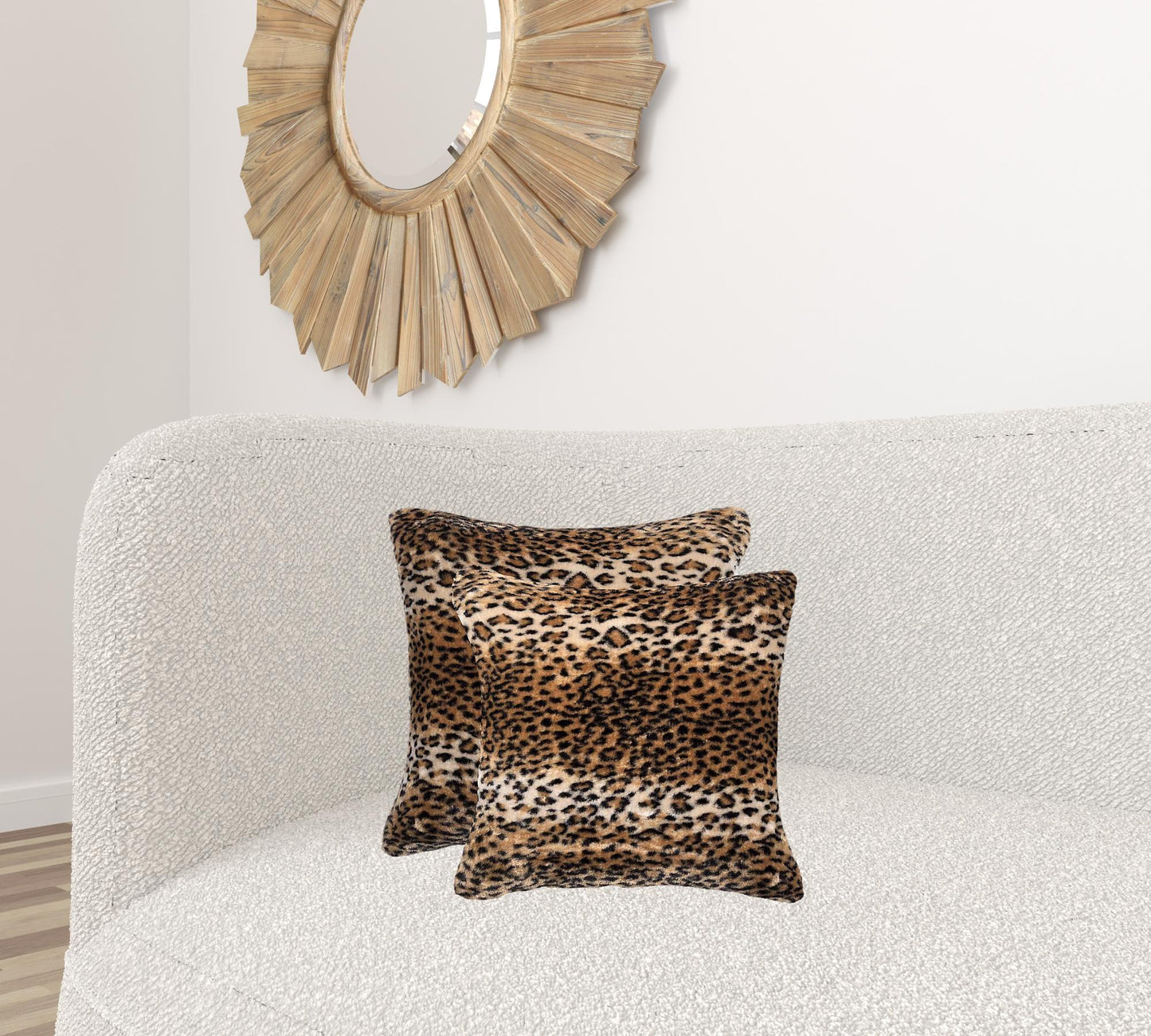 18" X 18" X 5" Leopard Faux Pillow 2 Pack