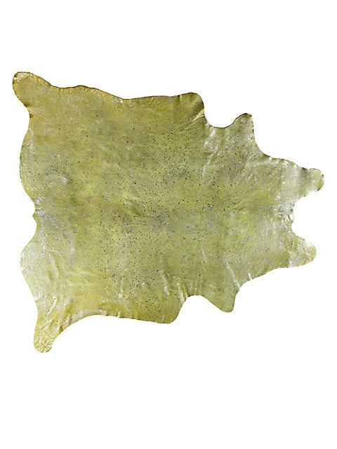 6' X 7' Natural And Gold Genuine Cowhide Area Rug