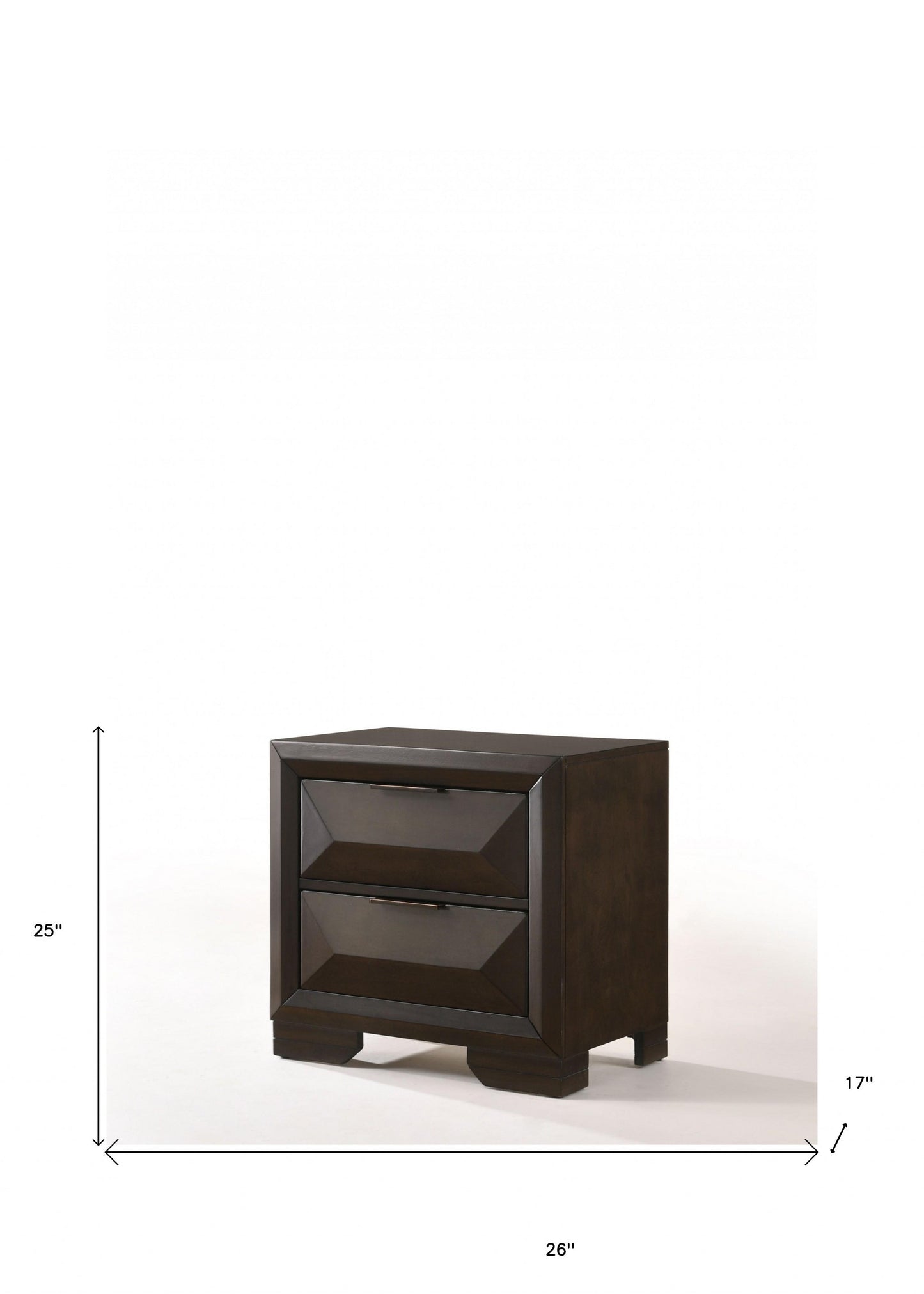 26" Rectangular Two Drawers With Solid Wood Top